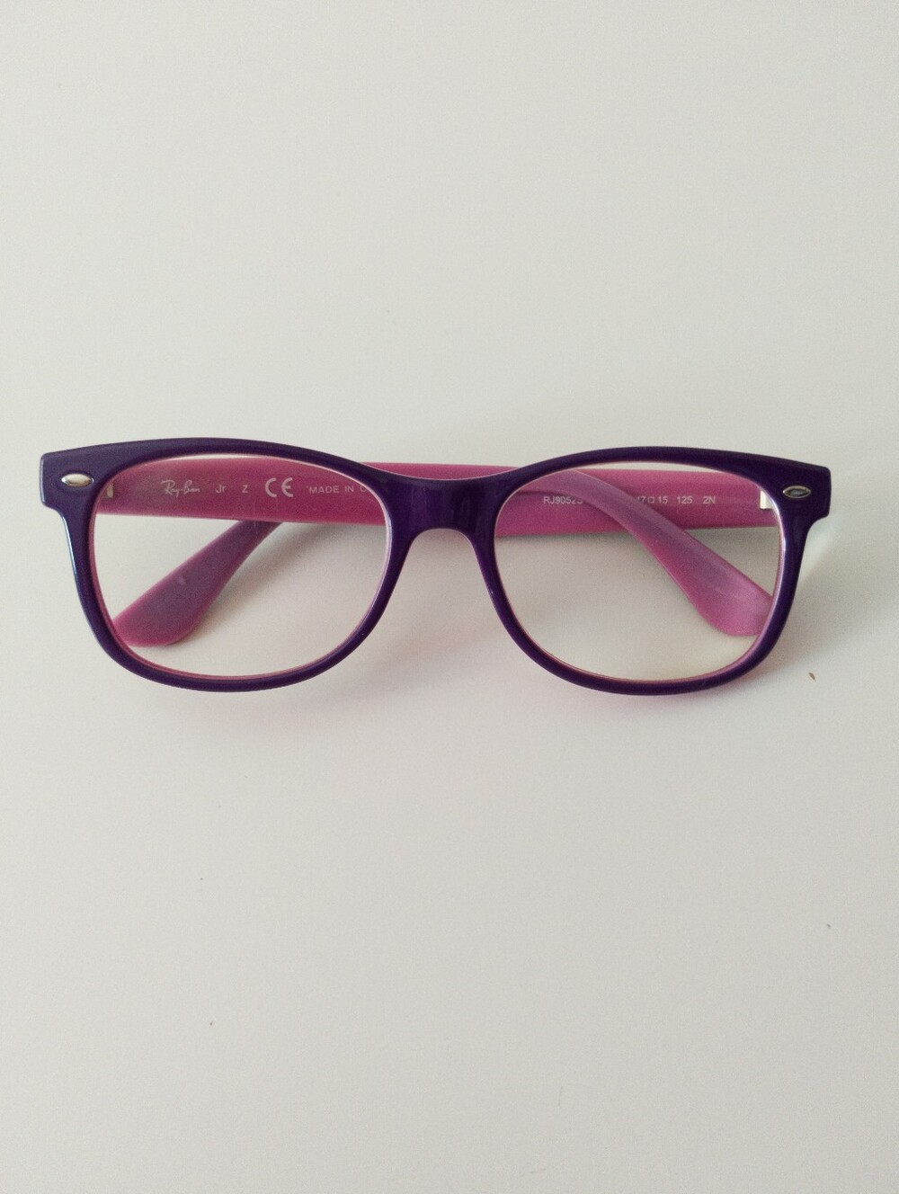 Ray-Ban Junior RJ9052S New Wayfarer Purple Pink Sunglasses 47-15
